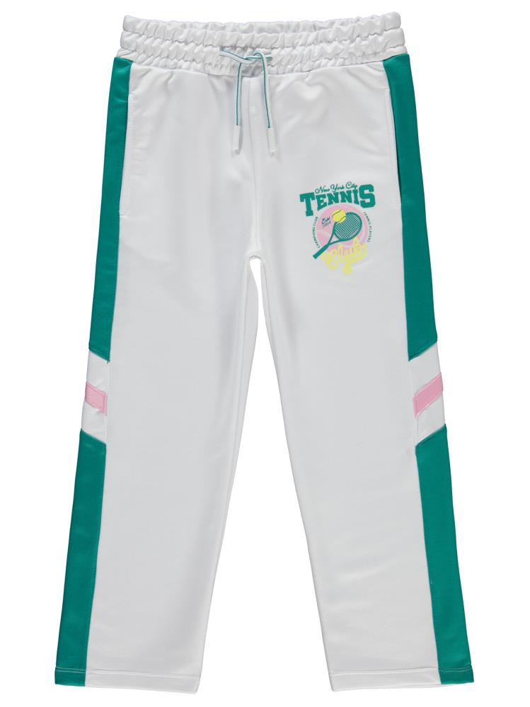 Civil Girls Tenis Baskılı 10-13 Yaş Eşofman Altı - Beyaz