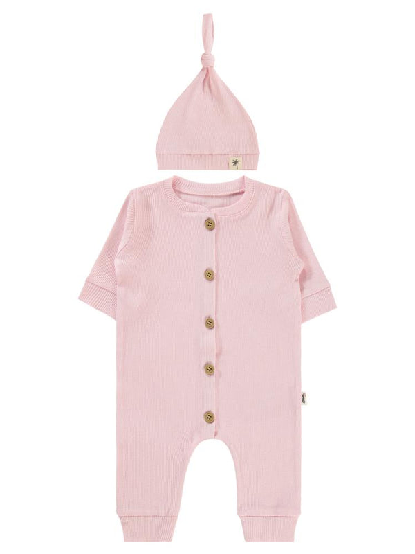 Civil Baby Şapkalı 1-6 Ay Tulum - Pembe