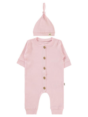 Civil Baby Şapkalı 1-6 Ay Tulum - Pembe