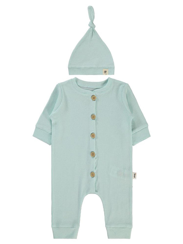 Civil Baby Şapkalı 1-6 Ay Tulum - Yeşil