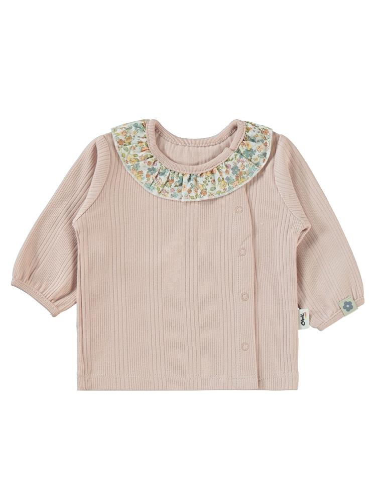 Civil Baby Çizgi Raporlu 1-6 Ay Pijama Takımı - Pudra