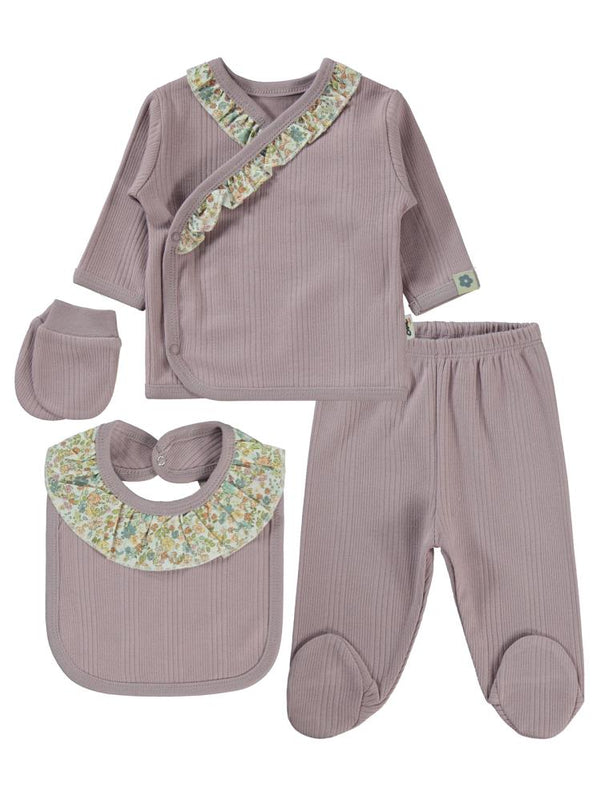 Civil Baby Çizgi Raporlu 0-1 Ay Zıbın Takımları - Lila
