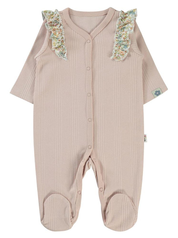 Civil Baby Çizgi Raporlu 1-6 Ay Tulum - Pudra