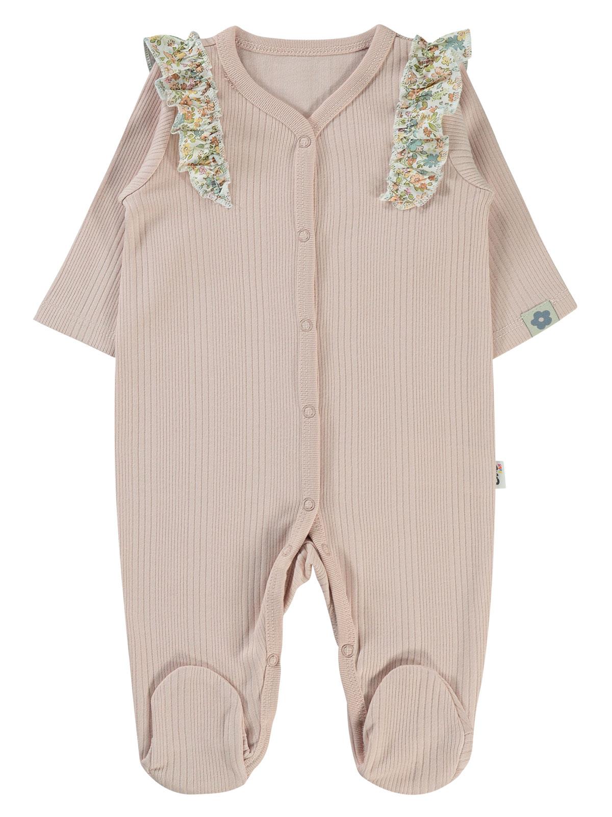 Civil Baby Çizgi Raporlu 1-6 Ay Tulum - Pudra