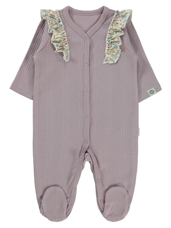Civil Baby Çizgi Raporlu 1-6 Ay Tulum - Lila