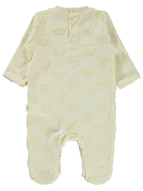 Civil Baby Kabartmalı Ayıcık Baskılı 1-6 Ay Tulum - Bej