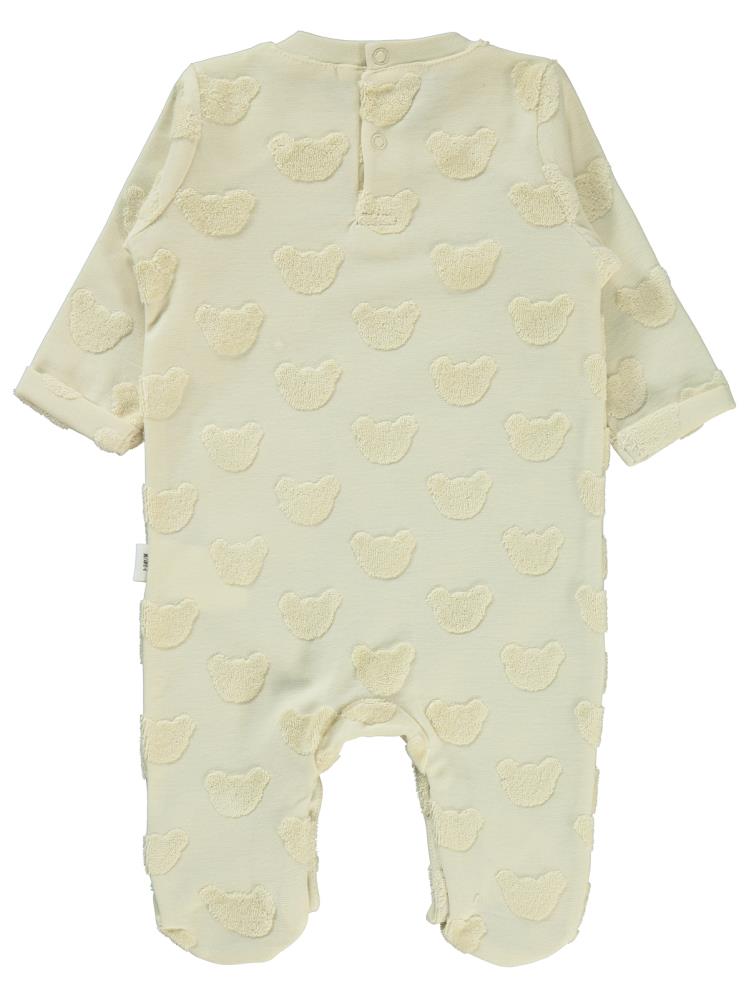Civil Baby Kabartmalı Ayıcık Baskılı 1-6 Ay Tulum - Bej