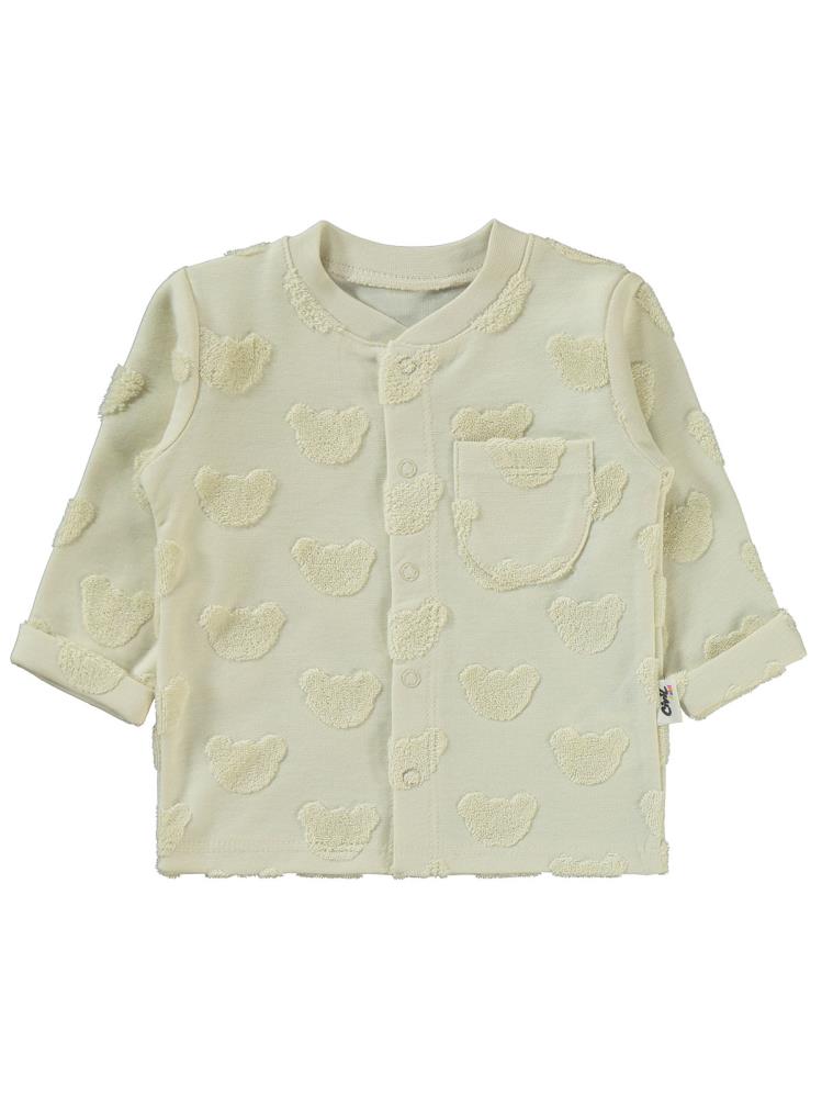 Civil Baby Kabartmalı Ayıcık Baskılı 1-6 Ay Pijama Takımı - Bej