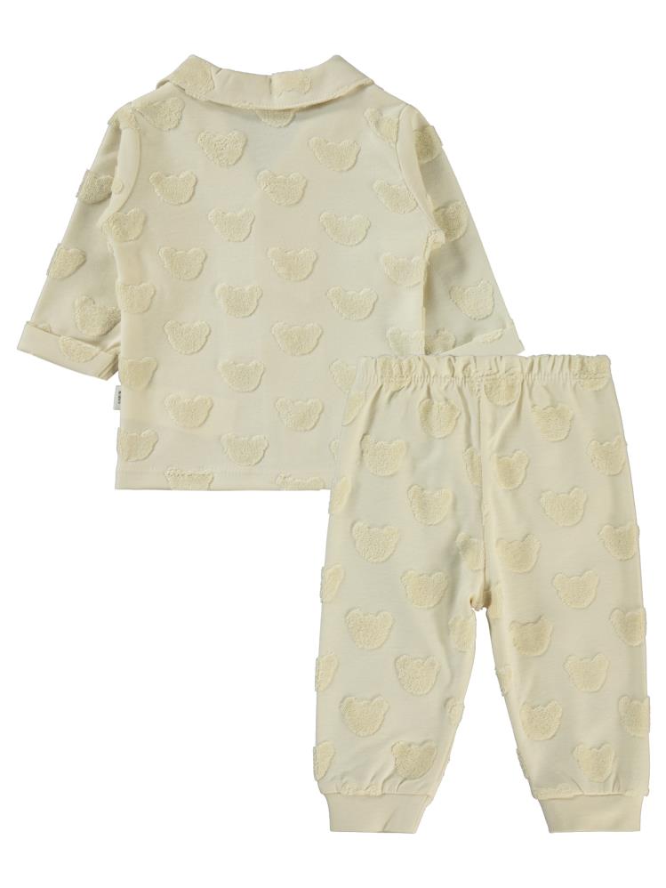 Civil Baby Kabartmalı Ayıcık Baskılı 6-18 Ay Takım - Bej