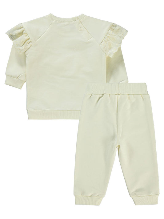 Civil Baby Brodeli 6-18 Ay Takım - Ekru