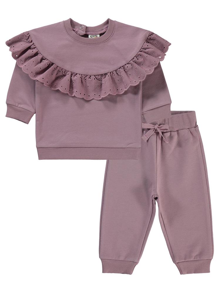 Civil Baby Brodeli 6-18 Ay Takım - Lila