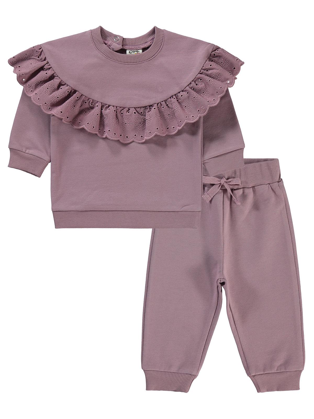 Civil Baby Brodeli 6-18 Ay Takım - Lila