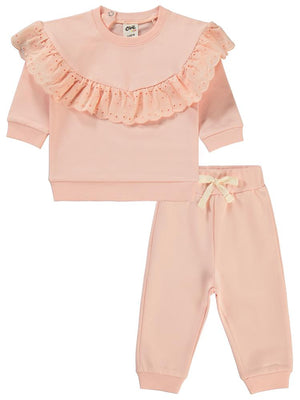 Civil Baby Brodeli 6-18 Ay Takım - Pudra