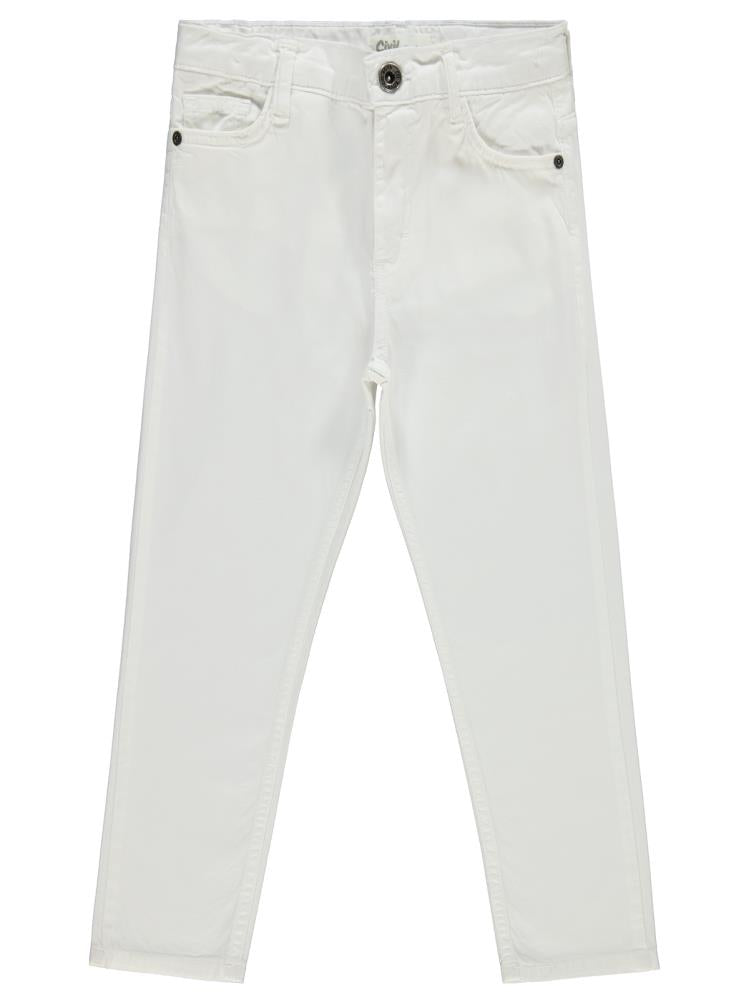 Civil Boys Basic 5 Cep 10-13 Yaş Pantolon - Beyaz