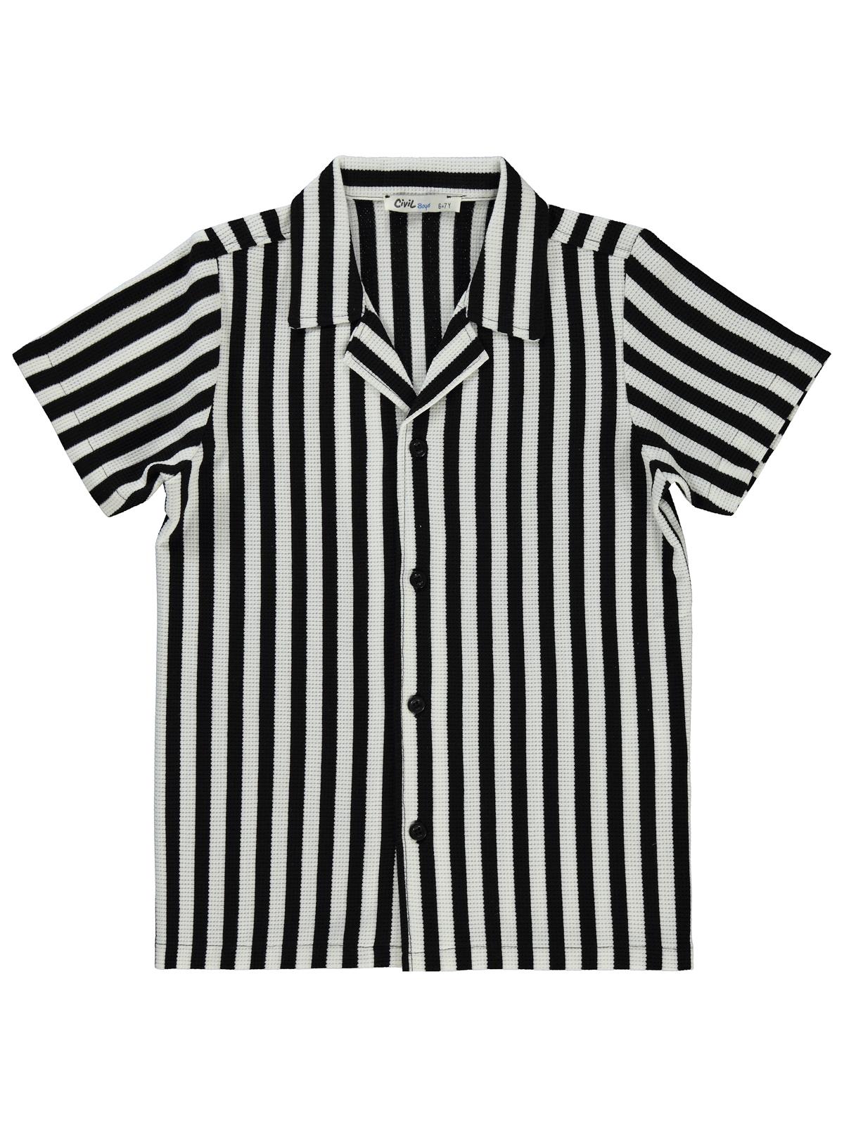 Civil Boys Çizgili 6-9 Yaş Gömlek - Beyaz