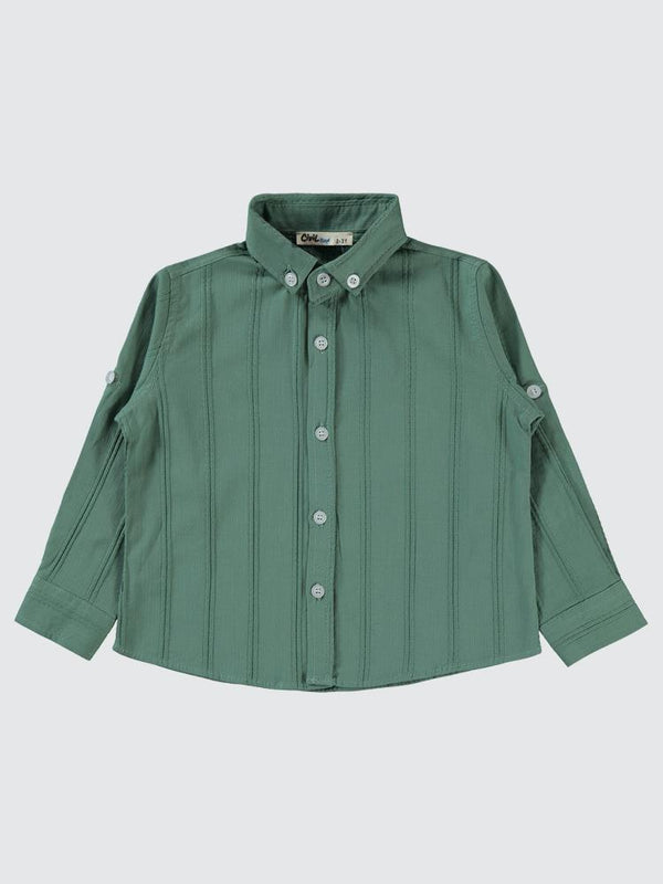 Civil Boys Çizgili 2-5 Yaş Gömlek - Haki