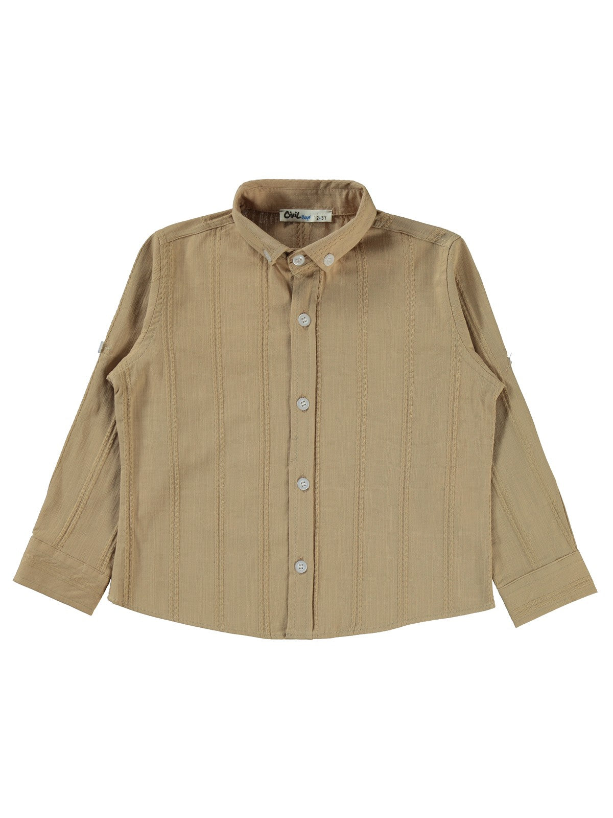 Civil Boys Çizgili 2-5 Yaş Gömlek - Kahverengi