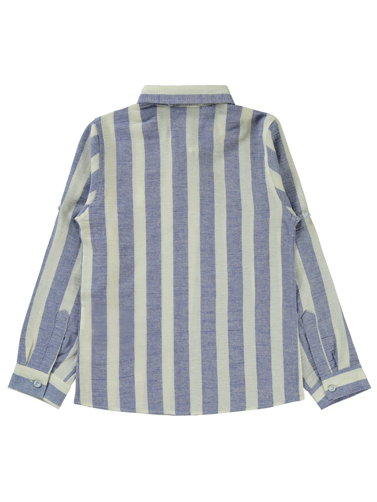 Civil Boys Çizgili Yelken Nakışlı 6-9 Yaş Gömlek - Mavi