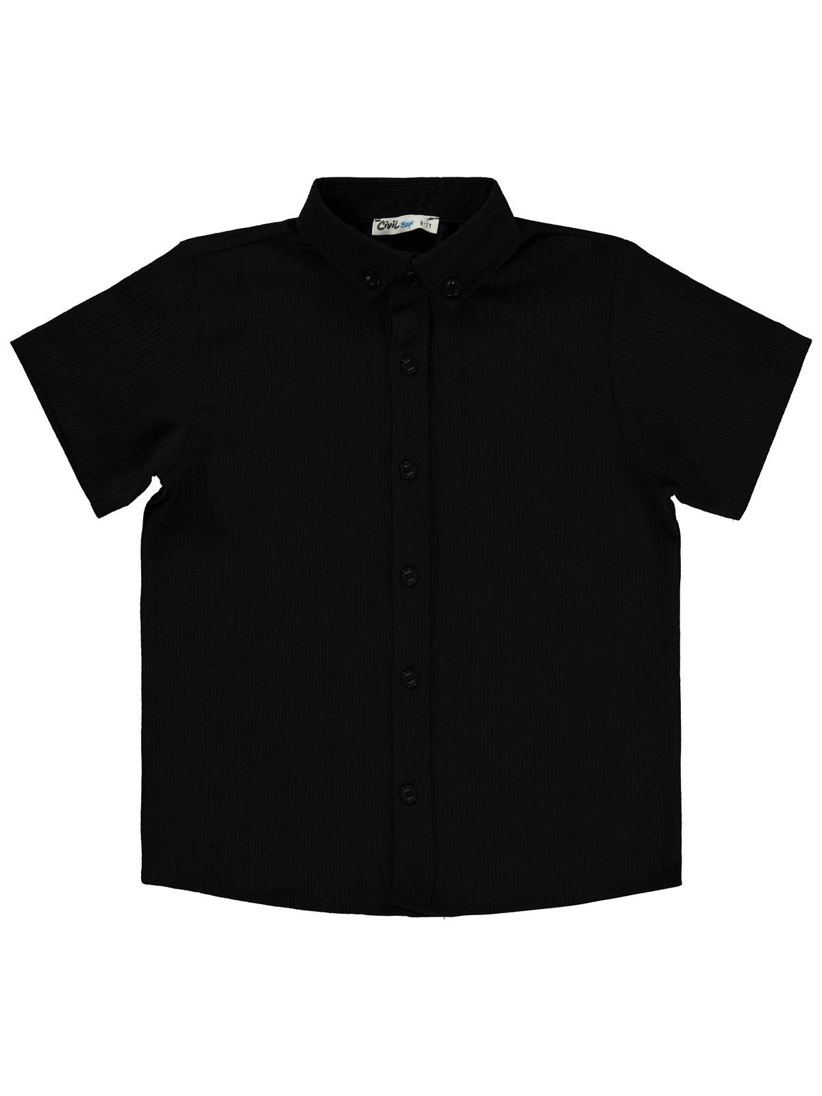 Civil Boys Kısa Kolu Basic 10-13 Yaş Gömlek - Siyah