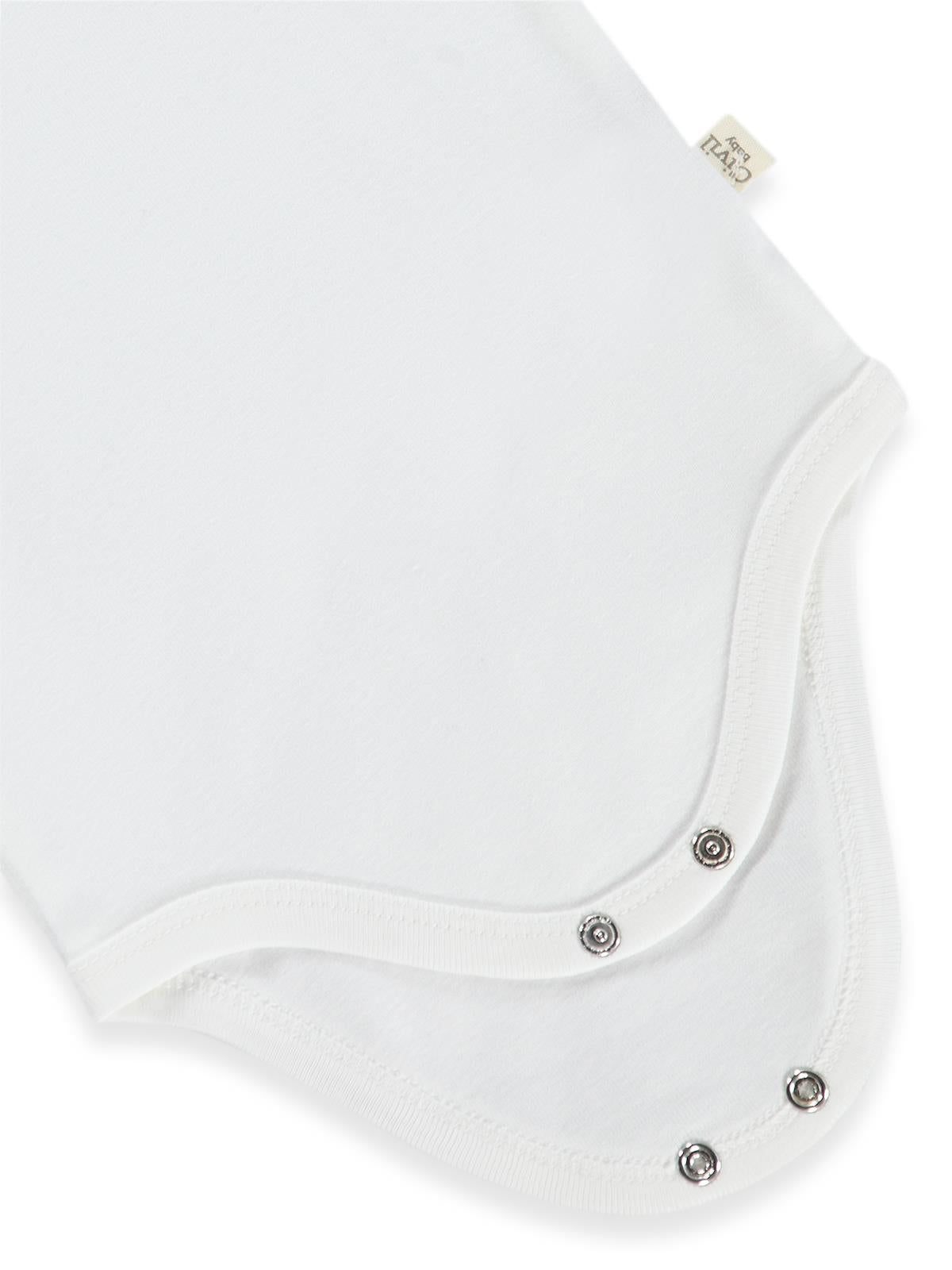 Civil Baby Düz Kısa Kol 3 lü 3-9 Ay Çıtçıtlı Badi - Beyaz