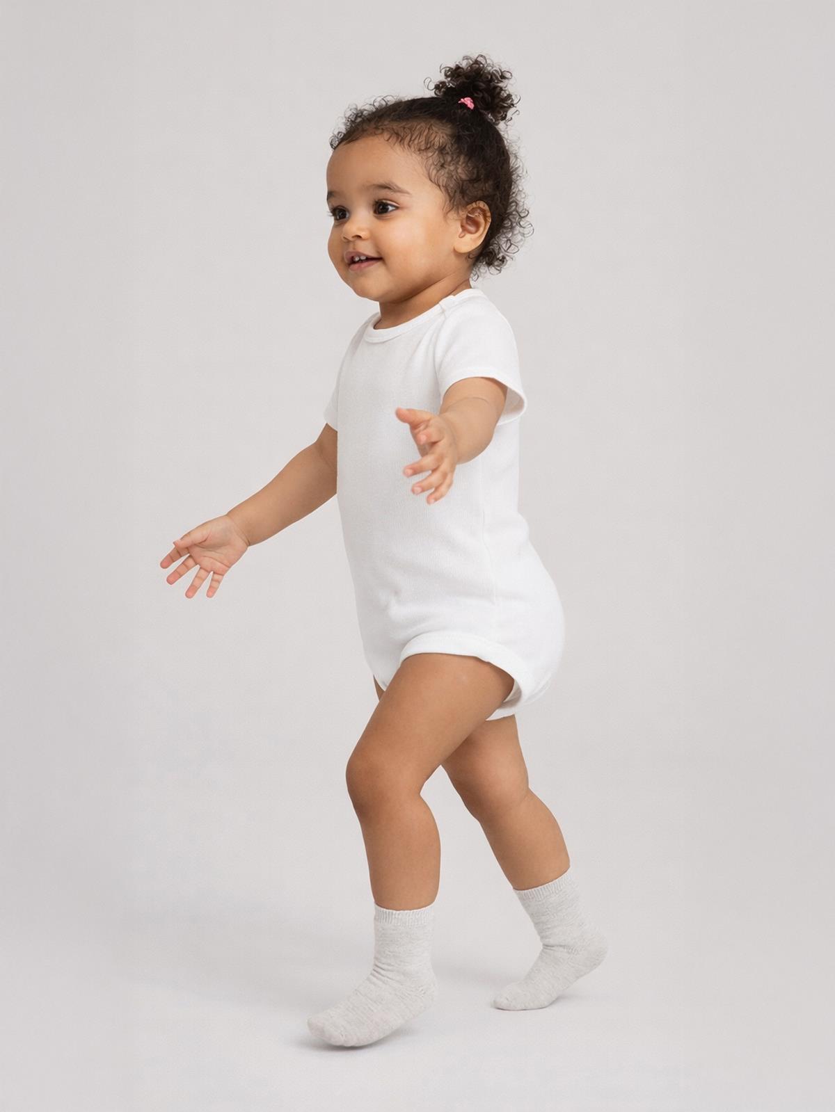 Civil Baby 5 li Düz Kısa Kol 0-36 Ay Çıtçıtlı Badi - Beyaz
