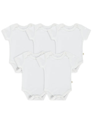 Civil Baby 5 li Düz Kısa Kol 0-36 Ay Çıtçıtlı Badi - Beyaz