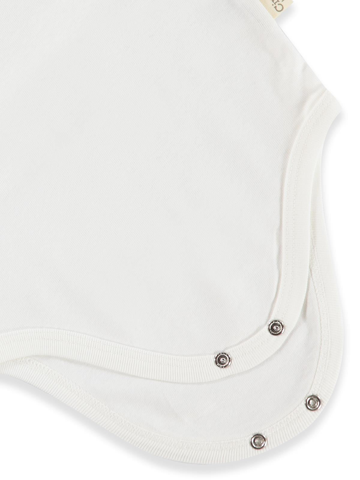 Civil Baby 3 lü Düz Sıfır Kol  Çıtçıtlı Badi - Beyaz