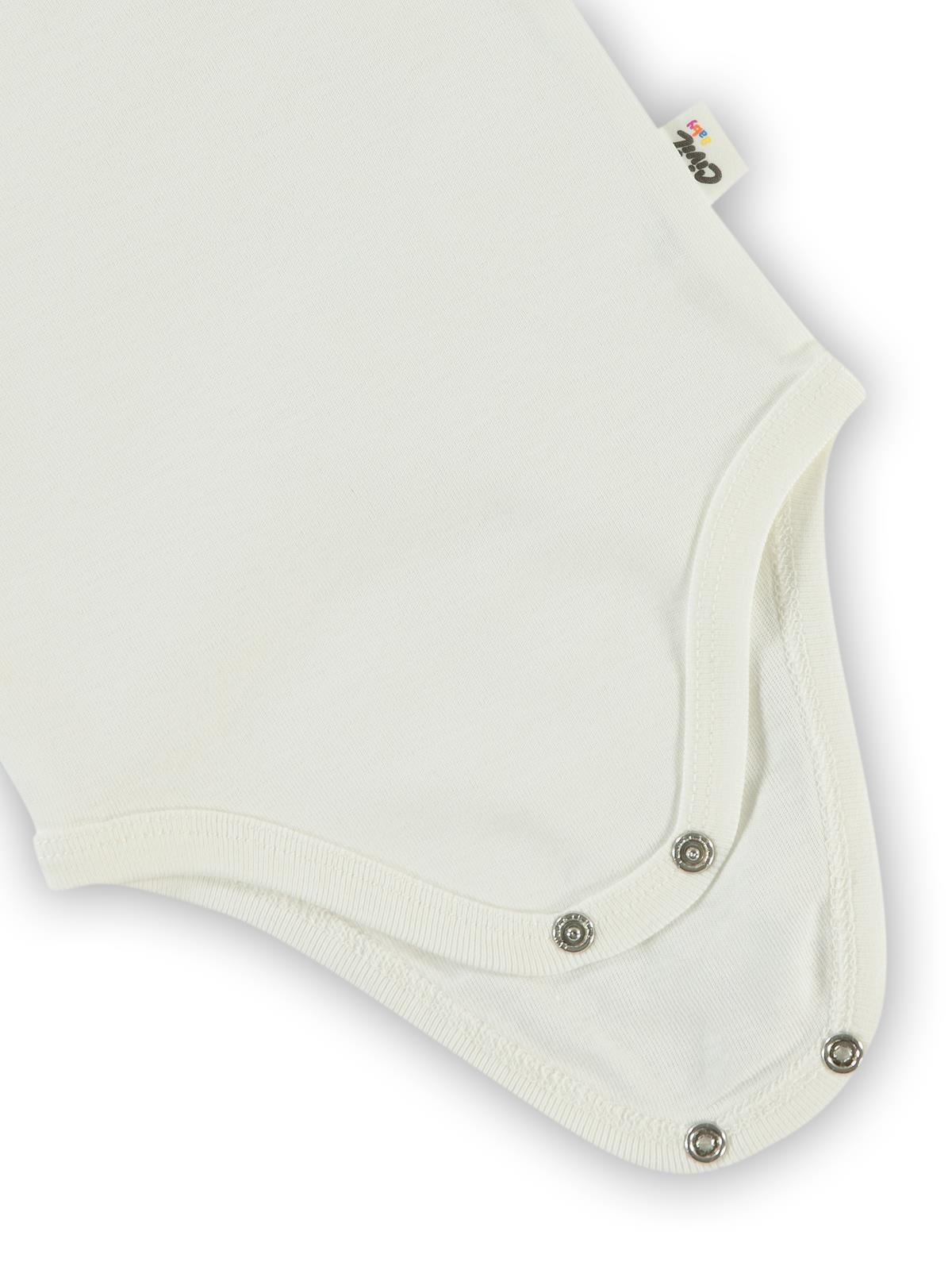 Civil Baby Düz Sıfır Kol 3 lü 3-9 Ay Çıtçıtlı Badi - Beyaz