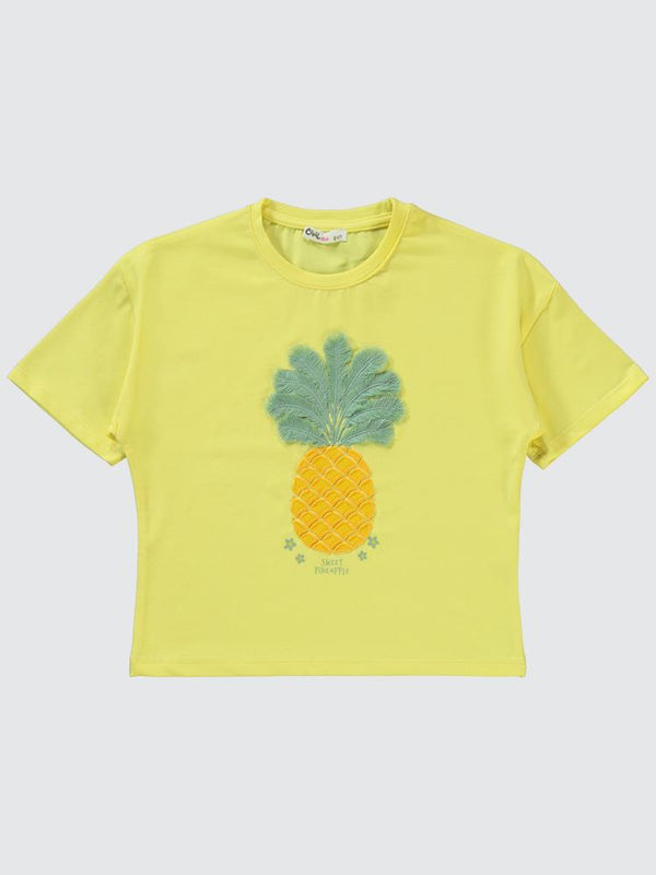 Civil Girls Ananas Baskılı 6-9 Yaş Takım - Sarı