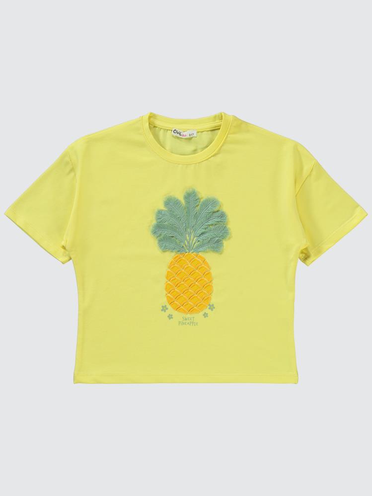 Civil Girls Ananas Baskılı 6-9 Yaş Takım - Sarı