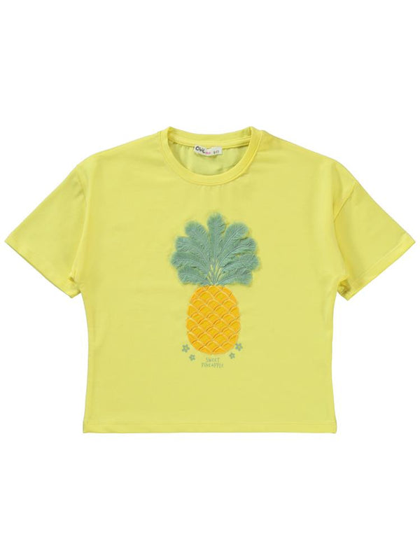 Civil Girls Ananas Baskılı 6-9 Yaş Takım - Sarı