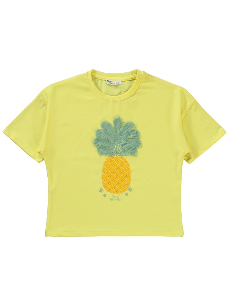 Civil Girls Ananas Baskılı 6-9 Yaş Takım - Sarı