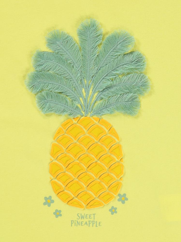 Civil Girls Ananas Baskılı 6-9 Yaş Takım - Sarı