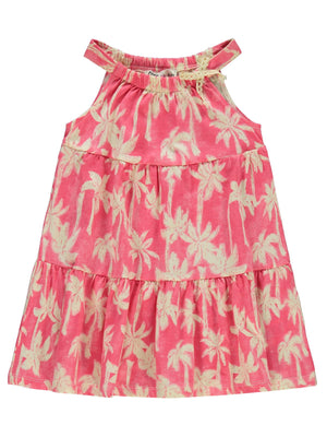 Civil Girls Pamiye Desenli 2-5 Yaş Elbise - Pembe