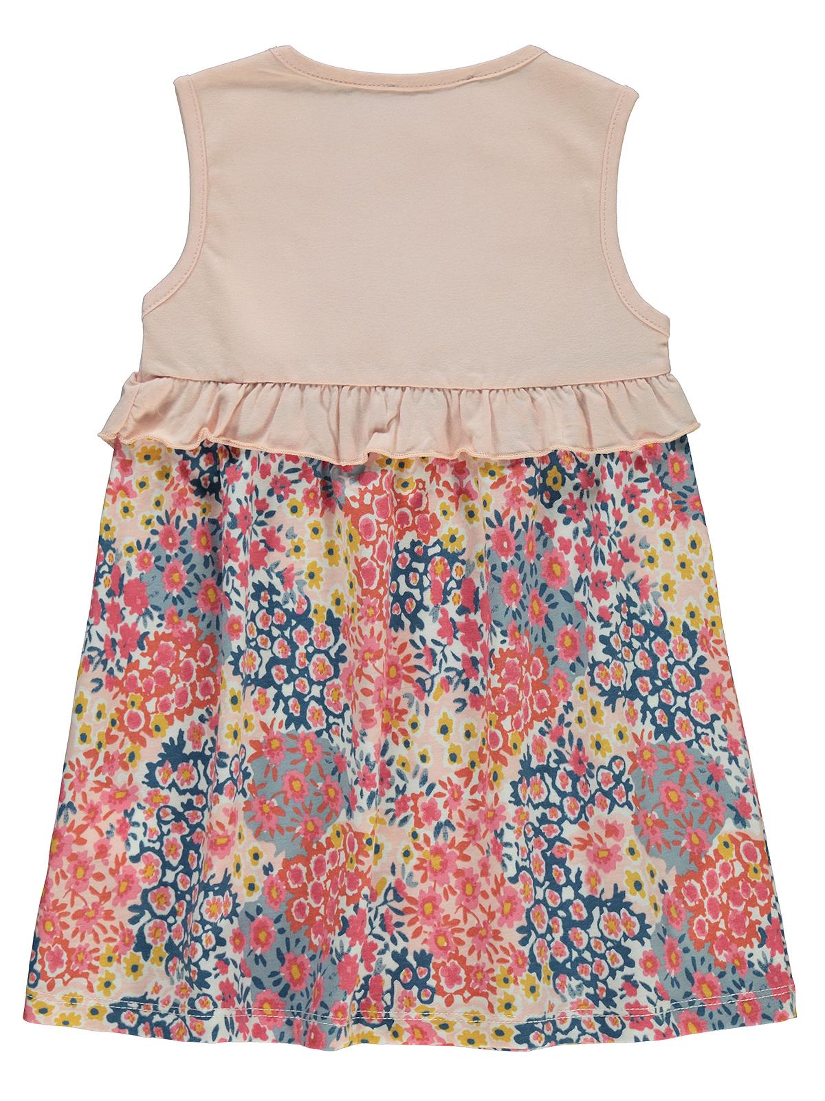 Civil Girls Çıtır Çiçek Desenli  2-5 Yaş Elbise - Pudra