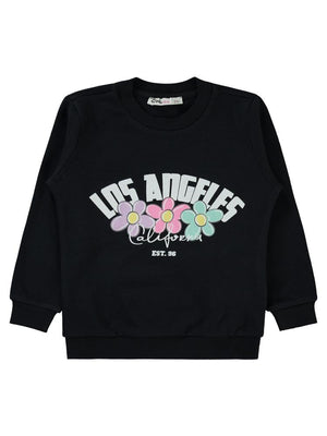 Civil Girls Los Angeles Baskılı 2-5 Yaş Sweatshirt - Siyah