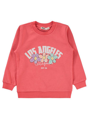 Civil Girls Los Angeles Baskılı 2-5 Yaş Sweatshirt - Kırmızı