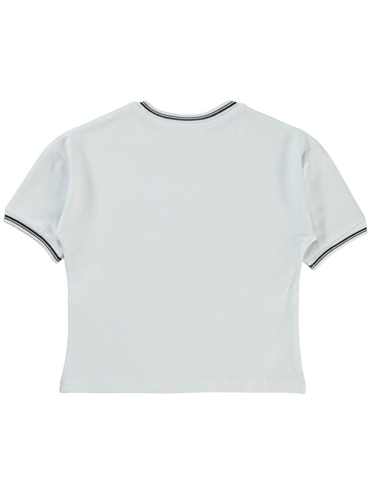 Civil Girls New York Baskılı 10-13 Yaş Tişört - Beyaz