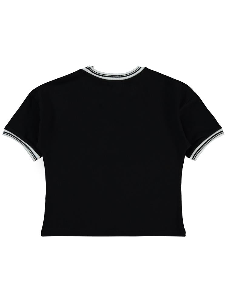 Civil Girls New York Baskılı 10-13 Yaş Tişört - Siyah