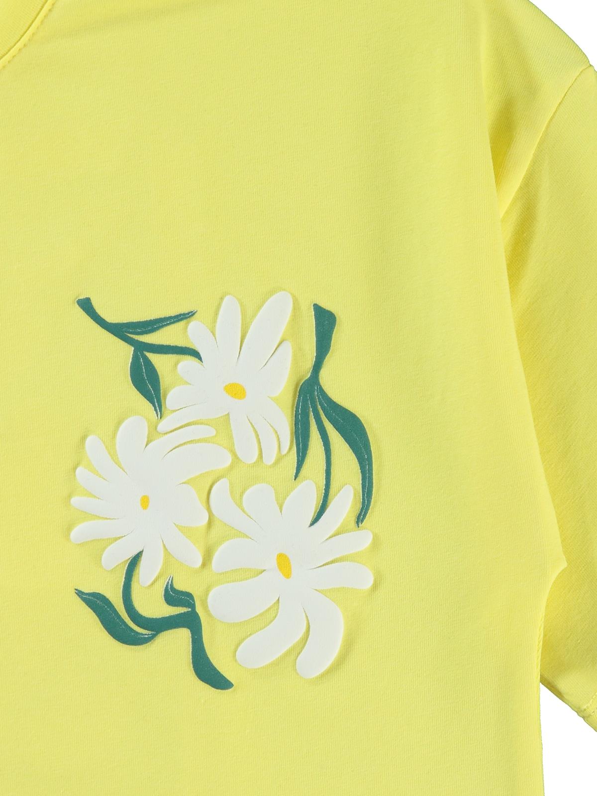 Civil Girls Papatya Baskılı 10-13 Yaş Tişört - Sarı