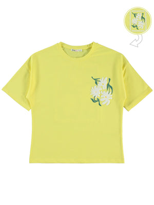 Civil Girls Papatya Baskılı 10-13 Yaş Tişört - Sarı