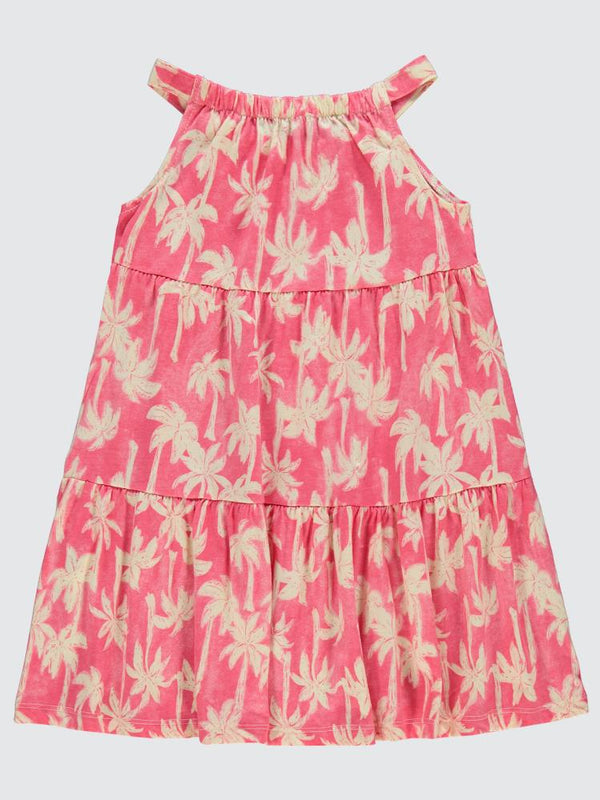 Civil Girls Pamiye Desenli 6-9 Yaş Elbise - Pembe