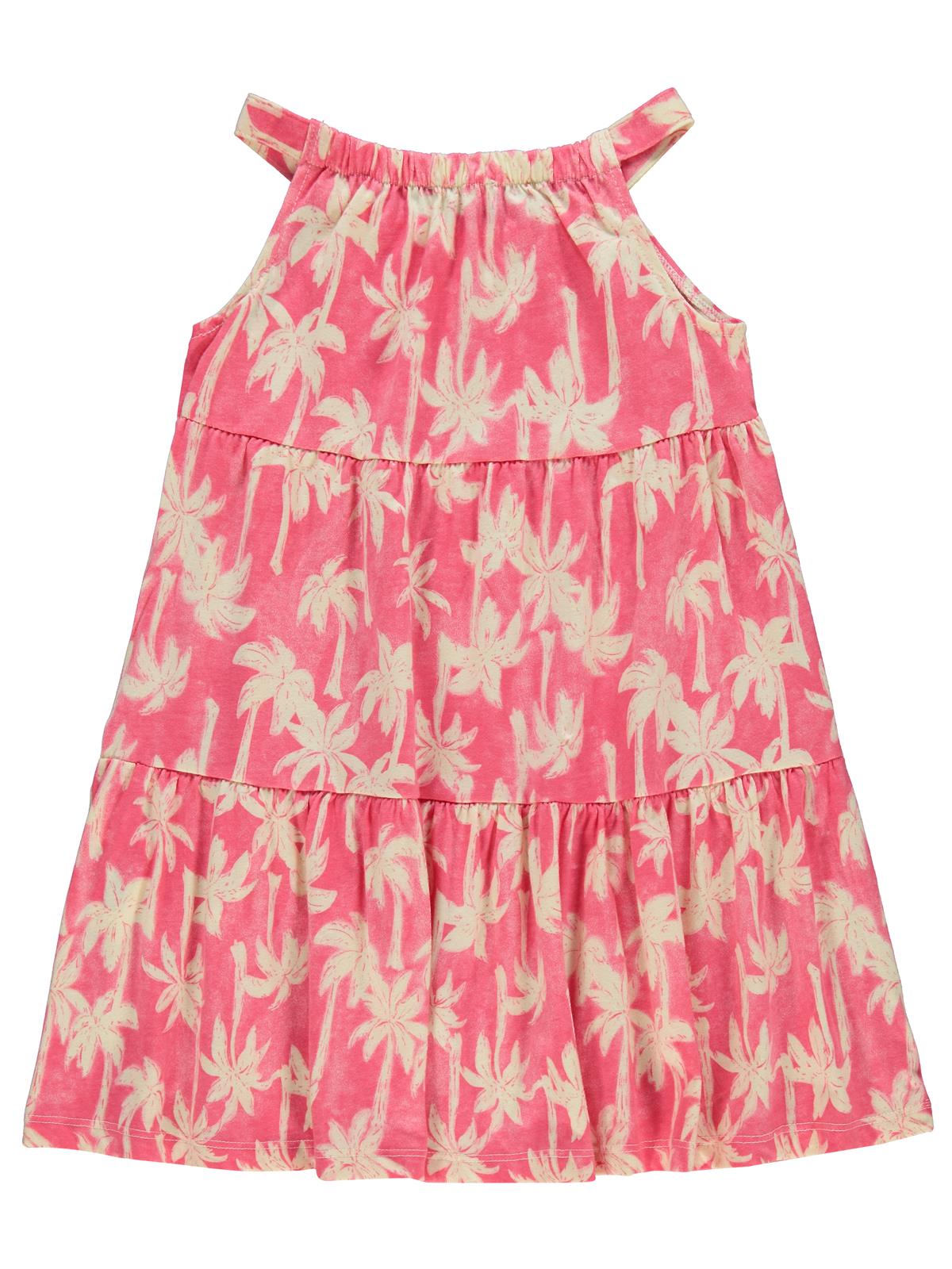 Civil Girls Pamiye Desenli 6-9 Yaş Elbise - Pembe