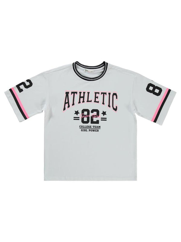 Civil Girls Athletic Baskılı 10-13 Yaş Tişört - Beyaz
