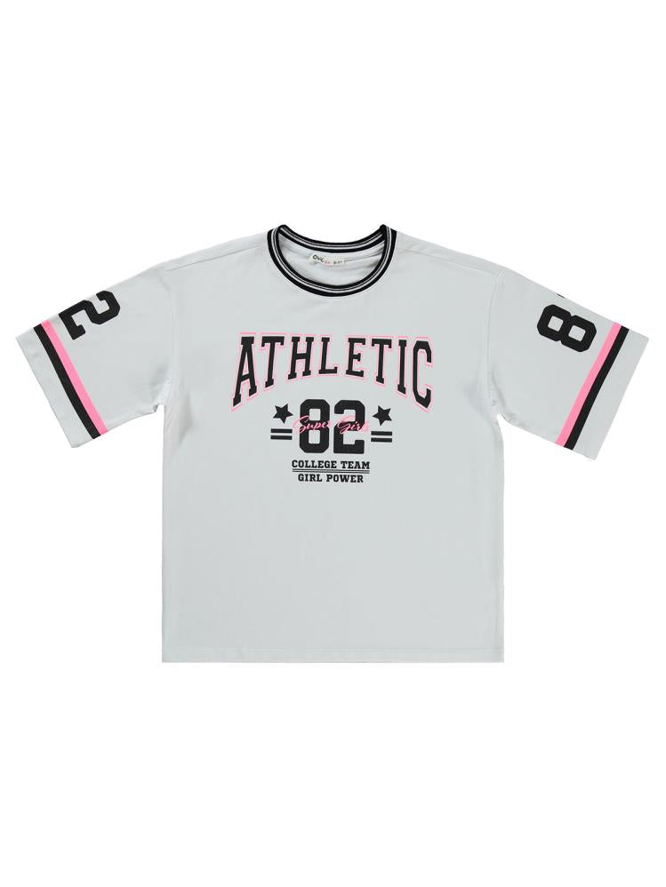 Civil Girls Athletic Baskılı 10-13 Yaş Tişört - Beyaz