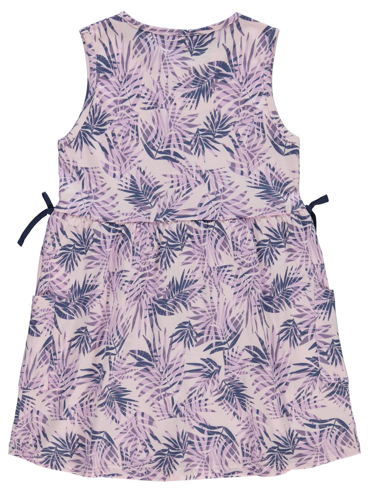 Civil Girls Yaprak Desenli 6-9 Yaş Elbise - Lila