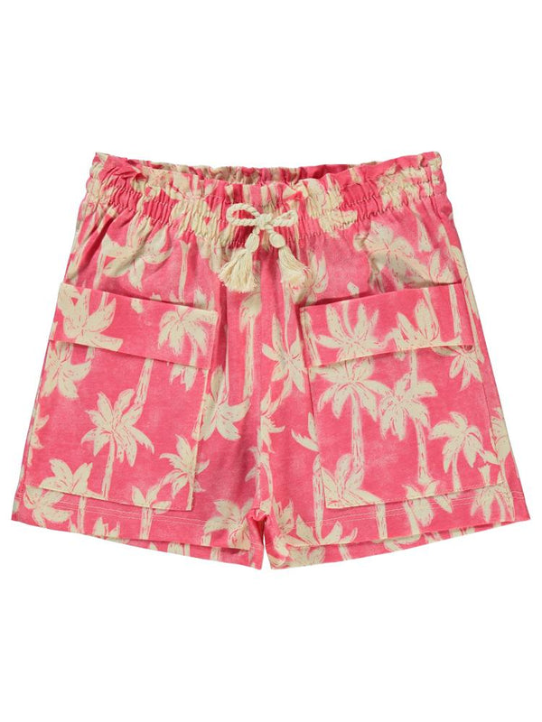 Civil Girls Pamiye Desenli 6-9 Yaş Şort - Pembe