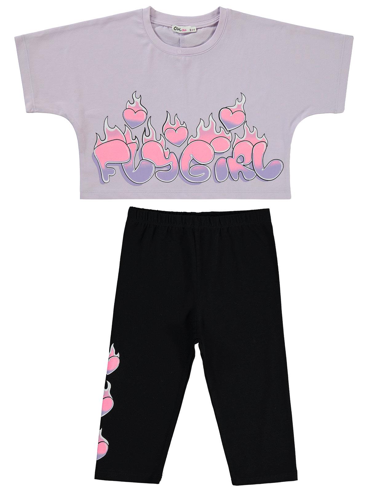 Civil Girls Fly Girl Baskılı 6-9 Yaş Takım - Lila