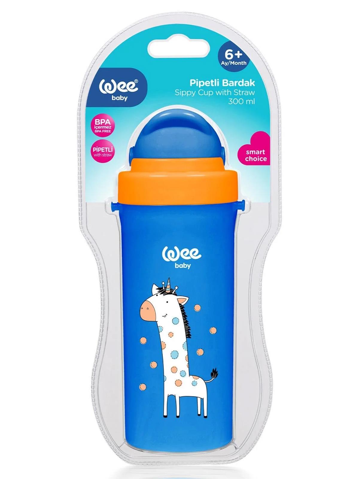Wee Baby Pipetli Bardak 300 ml - Mavi