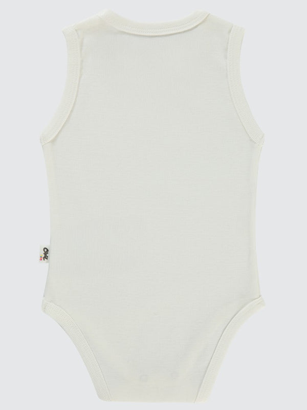 Civil Baby 5 li Düz Basic Sıfır Kol 3-9 Ay Çıtçıtlı Badi - Beyaz